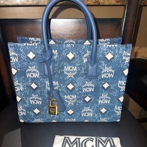 MCM denim tote